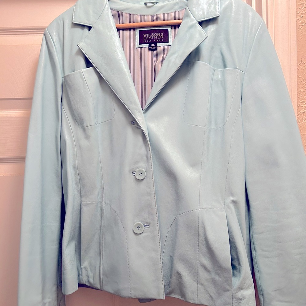 Wilson Jacket Vintage Aqua Blue  Leather Jacket Size XL